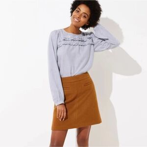 Trademark Aspasia Straight Cut High Waist Side Vent Mini Skirt in Gold Yellow 6